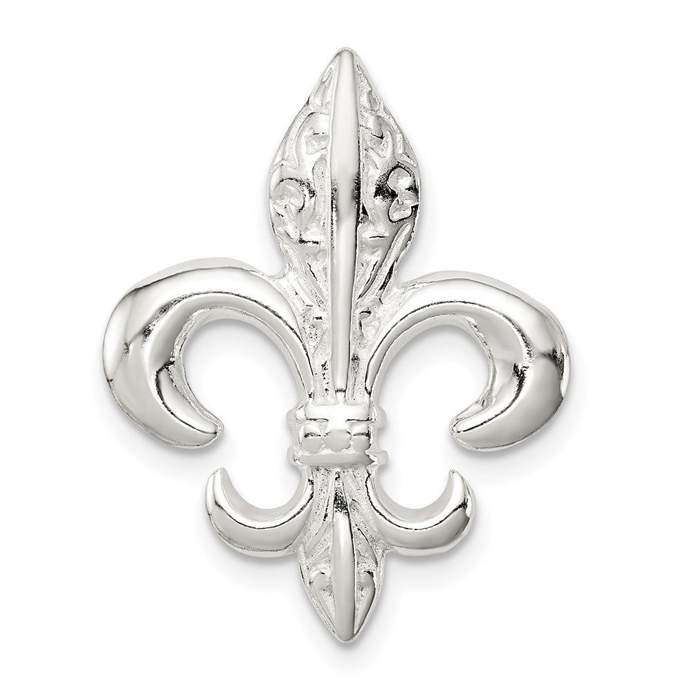 Sterling Silver Fleur De Lis Slide, 25 x 19 mm