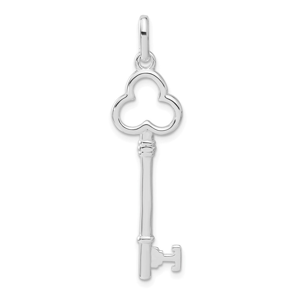 Sterling Silver Polished Key Pendant, 46.65 x 12.45 mm