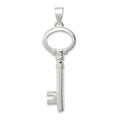 Sterling Silver Polished Key Pendant, 49 x 15 mm