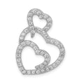 Sterling Silver Rhodium-plated Multi Hearts Clear CZ Slide Pendant, 26 x 19 mm