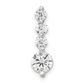 Sterling Silver Polished CZ Pendant, 20 x 6 mm