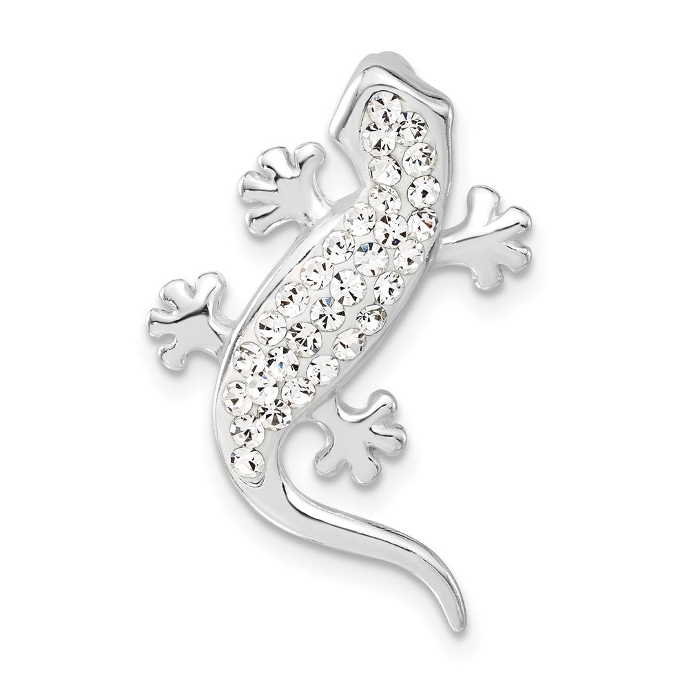Sterling Silver Stellux Crystal Lizard Pendant, 25.8 x 19 mm