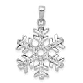 Sterling Silver Rhodium Plated Stellux Crystal Snowflake Pendant, 28 x 23 mm
