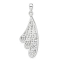Sterling Silver Stellux White Crystal Wing Pendant, 40.35 x 14.6 mm