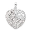 Sterling Silver Stellux Crystal Heart Pendant, 31.4 x 24.25 mm