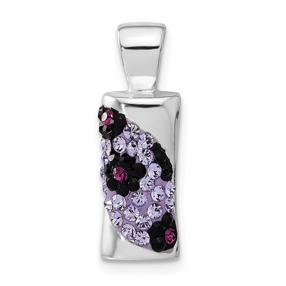 Sterling Silver Stellux Crystal Purple Animal Print Pendant, 22.9 x 7.65 mm