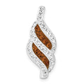 Sterling Silver Stellux Crystal Fancy Swirl Slide Pendant, 28.9 x 11.5 mm