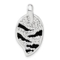 Sterling Silver Stellux Crystal Animal Print Leaf Shaped Pendant, 28 x 15.15 mm