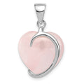 Sterling Silver Rose Quartz Pendant, 20 x 18 mm