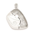 Sterling Silver CZ & Matte Curl Pendant, 34 x 29 mm
