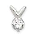 Sterling Silver CZ Pendant Chain Slide, 13 x 9 mm