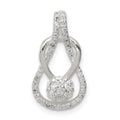 Sterling Silver CZ & Teardrop Pendant, 20 x 10 mm