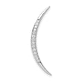 Sterling Silver Rhodium-plated CZ Moon Pendant, 35 x 3 mm