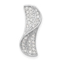 Sterling Silver Rhodium-plated CZ Slide, 22.5 x 9.5 mm