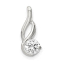 Sterling Silver CZ Pendant Chain Slide, 16 x 6 mm