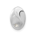 Sterling Silver Rhodium-plated Polished & Satin CZ Slide, 11.7 x 8 mm