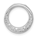 Sterling Silver Rhodium-plated Greek Circle Slide, 15.5 x 15.2 mm