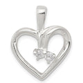 Sterling Silver CZ & Heart Pendant, 25 x 18 mm
