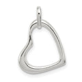 Sterling Silver Polished Open Heart Pendant, 18 x 14 mm