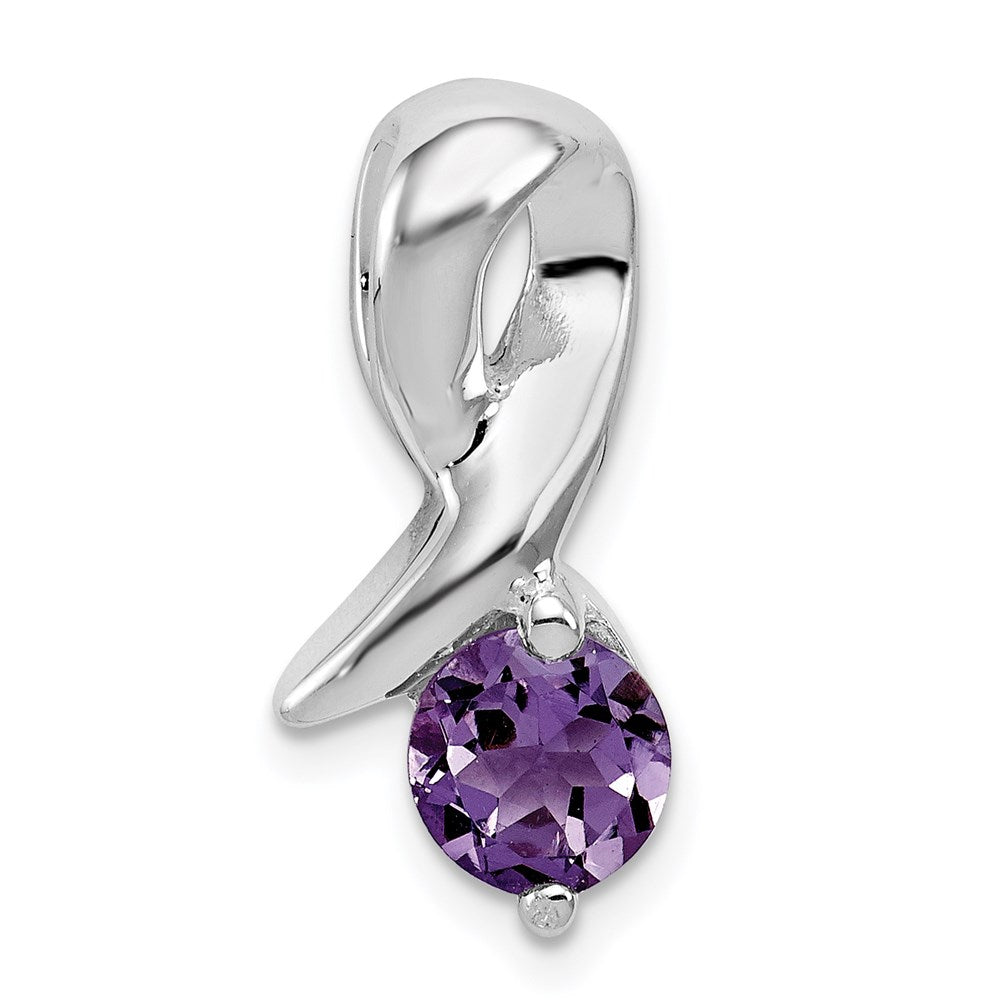 Sterling Silver Amethyst Pendant, 19 x 7 mm