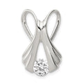 Sterling Silver CZ Slide, 24 x 16 mm