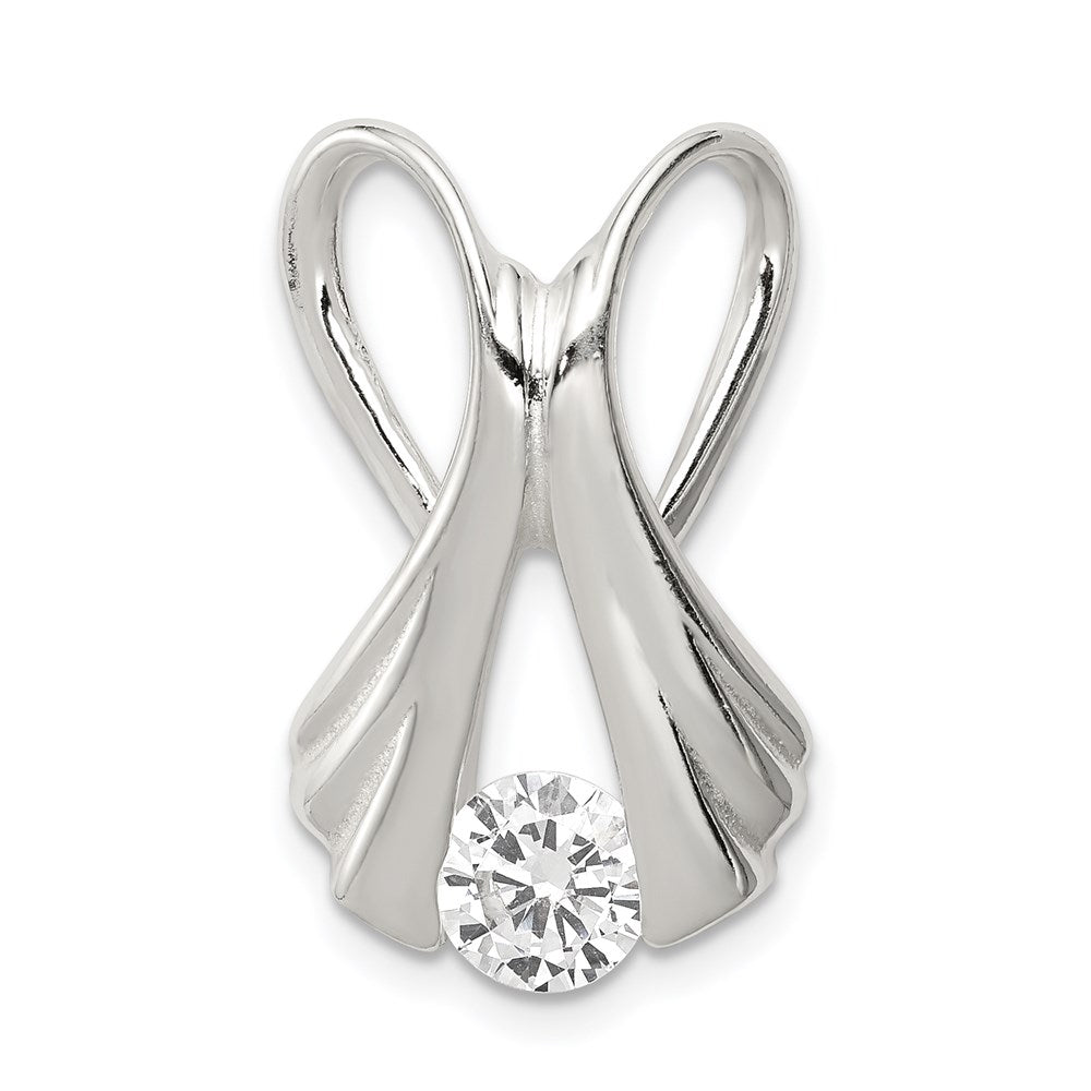 Sterling Silver CZ Slide, 24 x 16 mm