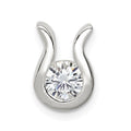Sterling Silver CZ Chain Slide, 11 x 8 mm
