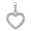 Sterling Silver Rhodium Plated Diamond Heart Pendant, 0.05 ct, 19 x 13 mm