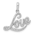 Sterling Silver Rhodium Plated Diamond Love Pendant, 0.015 ct, 21 x 18 mm
