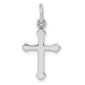 Sterling Silver RH Plated Child's Polished Cross Pendant, 21.78 x 10.77 mm