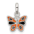 Sterling Silver Enamel Kid's Butterfly Pendant