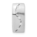 Sterling Silver Brushed And Polished CZ Slide, 17.5 x 7.6 mm