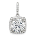 Sterling Silver Rhodium-plated Polished CZ Pendant, 23.57 x 12.8 mm