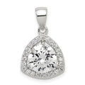 Sterling Silver Rhodium-plated Polished CZ Pendant, 20.26 x 12.3 mm