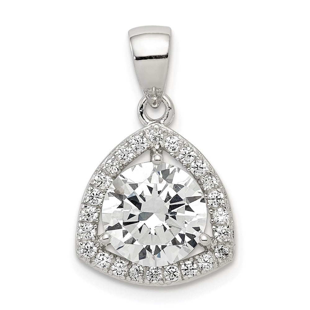 Sterling Silver Rhodium-plated Polished CZ Pendant, 20.26 x 12.3 mm