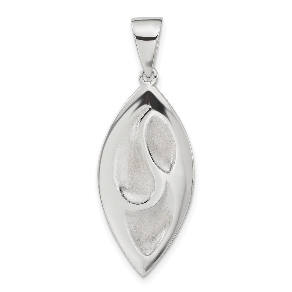 Sterling Silver Rhodium-plated Polished & Satin Fancy Pendant, 37.55 x 14 mm