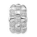 Sterling Silver Polished Woven CZ Slide Pendant, 22.6 x 14.2 mm
