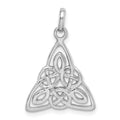 Sterling Silver Rhodium-plated Polished Celtic Symbol Pendant, 16 x 16 mm