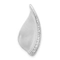 Sterling Silver Polished & Satin CZ Fancy Chain Slide Pendant, 26.6 x 11.8 mm