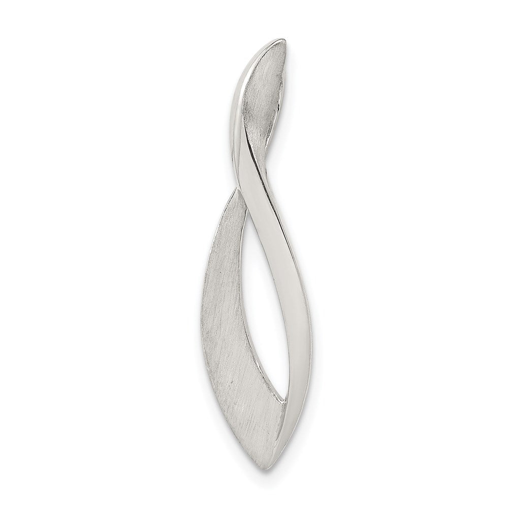 Sterling Silver Polished & Satin Twisted Chain Slide Pendant, 28.1 mm