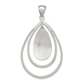 Sterling Silver Polished & Textured Teardrop Pendant, 41.3 mm
