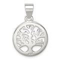 Sterling Silver Polished Round Tree Pendant, 17.75 x 17.75 mm