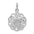 Sterling Silver Rhodium-plated Polished Celtic Pendant, 14 x 14 mm