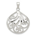 Sterling Silver Swirl Pendant, 27.5 mm