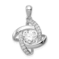 Sterling Silver Platinum-plated Vibrant CZ Pendant, 18.75 mm