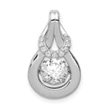 Sterling Silver Platinum-plated Vibrant CZ Knot Pendant, 20 mm