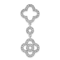 Sterling Silver Polished Fancy CZ Chain Slide, 42.4 x 15.2 mm