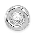 Sterling Silver Platinum-plated Polished Vibrant CZ Circle Pendant, 12.6 mm