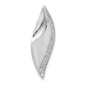 Sterling Silver Polished & Satin CZ Chain Slide Pendant, 29.8 x 9.5 mm