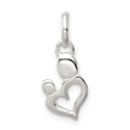 Sterling Silver Polished Heart Charm, 12.6 x 8.25 mm